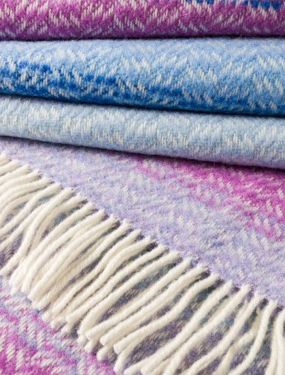 Cashmere Wool Throw - Blue Lavender Purple