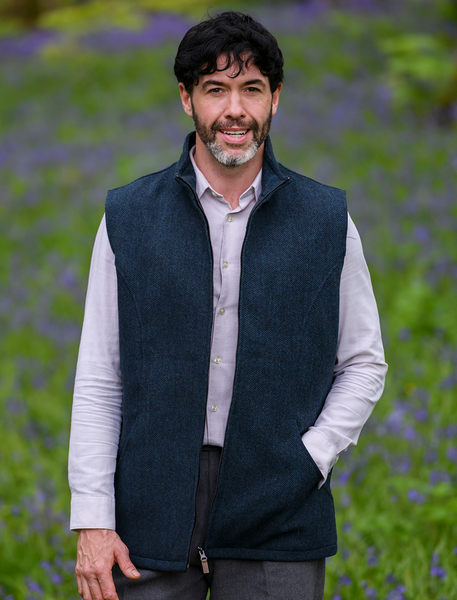 James Wool Tweed Bodywarmer - Grey – Weavers of Ireland