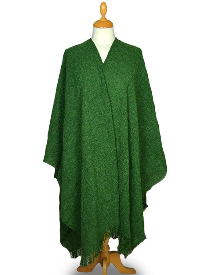 Lambswool Celtic Ruana Wrap - Emerald Green