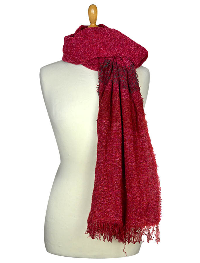 Fine Lambswool Celtic Stole - Rich Red