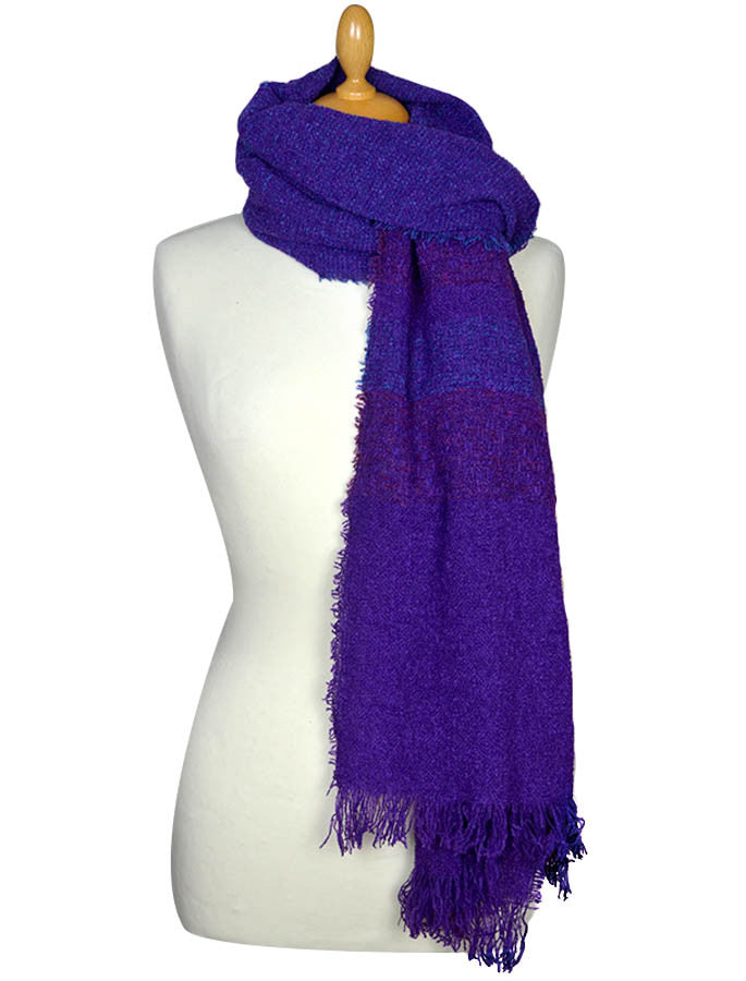 Fine Lambswool Celtic Stole - Purple Wine