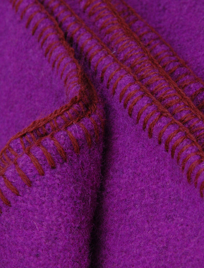 Killarney Irish Wool Blanket - Wild Berry