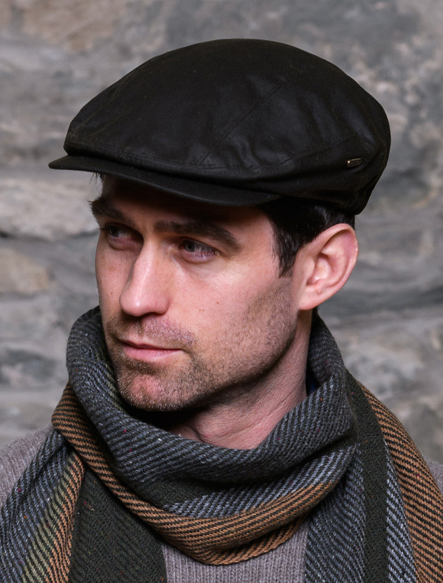 Kerry Wax Flat Cap - Olive