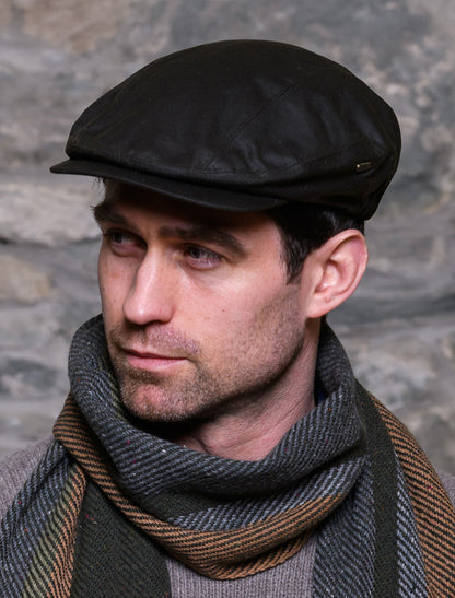 Kerry Wax Flat Cap - Olive