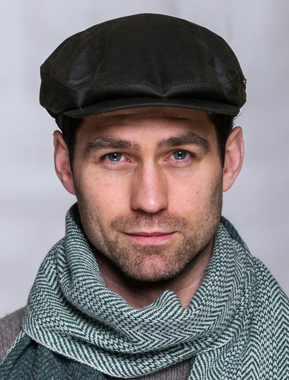Kerry Wax Flat Cap - Olive