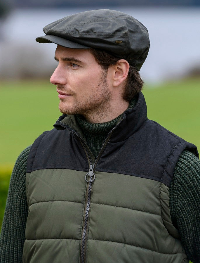 Kerry Wax Flat Cap - Olive