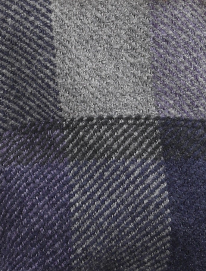 Cheryl Herringbone Hooded Poncho - Kildare Multi-Indigo 