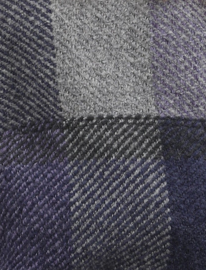 Cheryl Herringbone Hooded Poncho - Kildare Multi-Indigo 