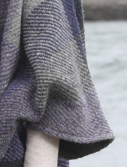 Rachel Button Up Cape - Multi-Indigo 