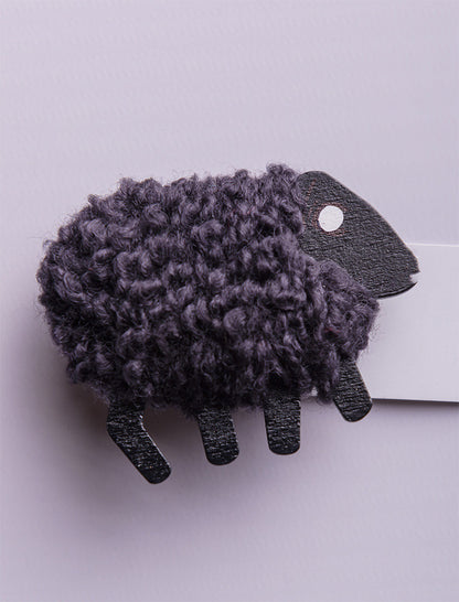 Irish Wool Sheep Fridge Magnet - Black