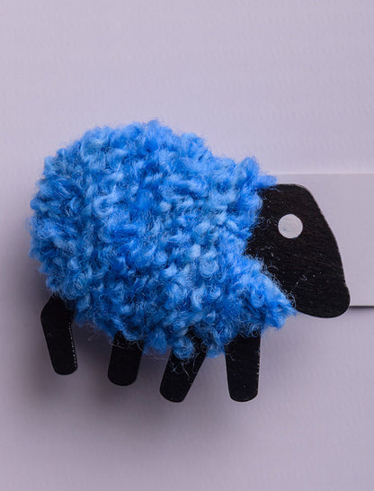 Irish Wool Sheep Fridge Magnet - Light Blue