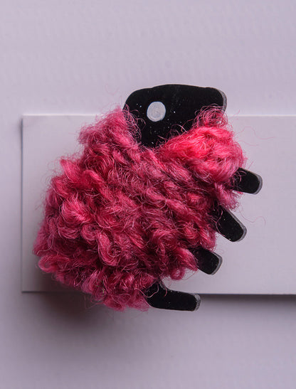 Irish Wool Sheep Brooch - Maroon