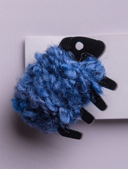 Irish Wool Sheep Brooch - Navy Blue