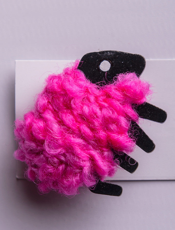 Irish Wool Sheep Brooch - Pink