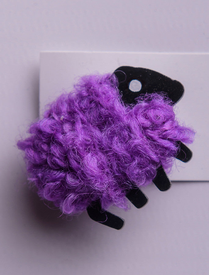 Irish Wool Sheep Brooch - Purple