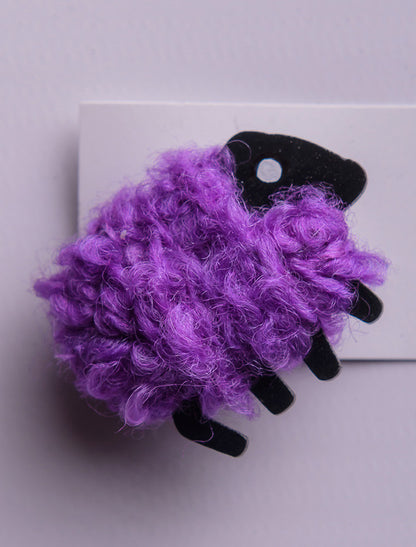 Irish Wool Sheep Brooch - Purple