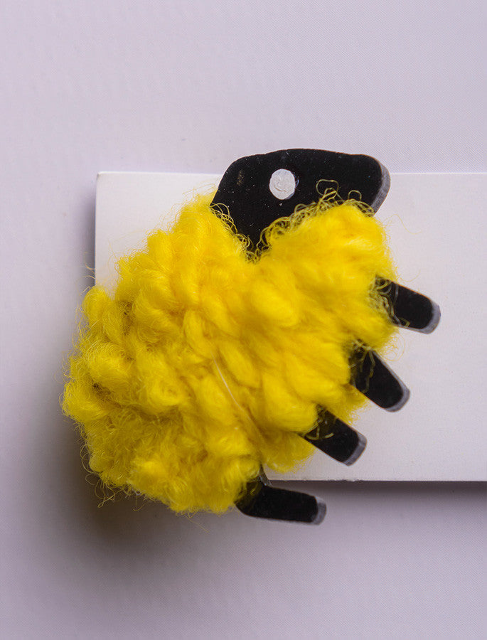 Irish Wool Sheep Brooch - Sunflower Yellow