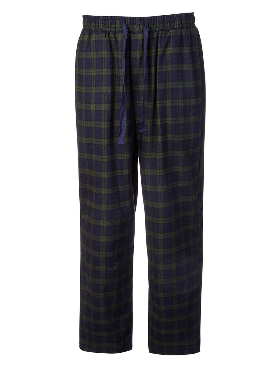 Ladies Irish Flannel Lounge Pants - Green Blackwatch Tartan