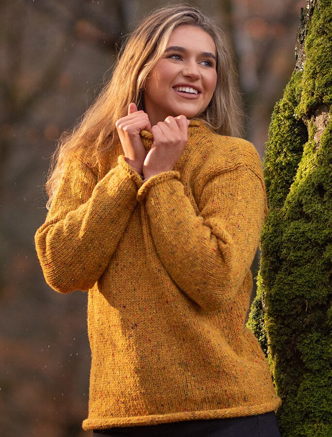 Ladies Roll Neck Sweater – Gold 