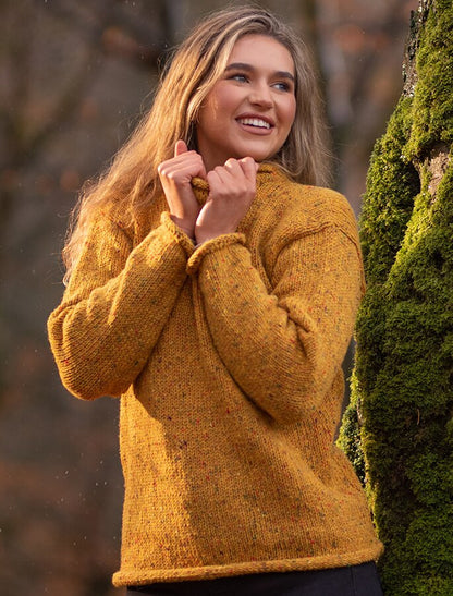 Ladies Roll Neck Sweater – Gold 