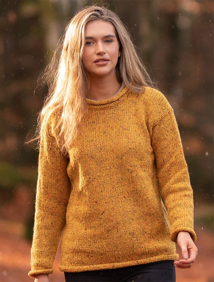 Ladies Roll Neck Sweater – Gold 