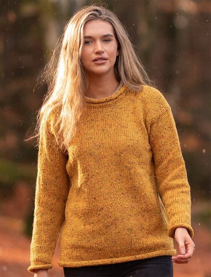 Ladies Roll Neck Sweater – Gold 