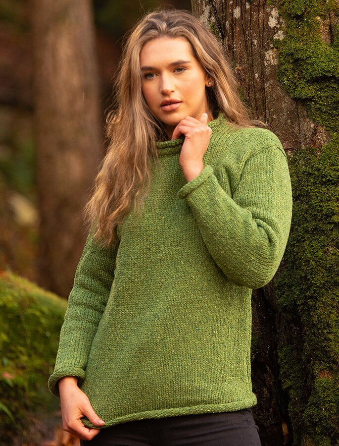 Ladies Roll Neck Sweater – Lime 