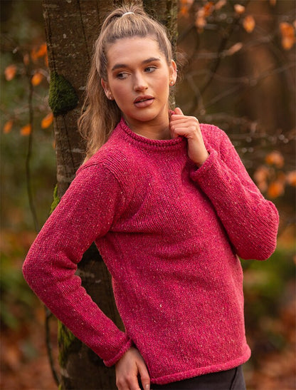 Ladies Roll Neck Sweater – Pink 