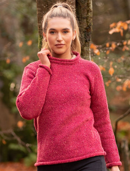 Ladies Roll Neck Sweater – Pink 