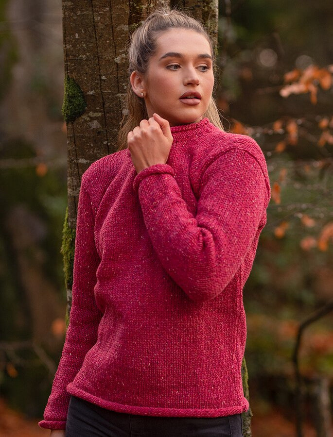 Ladies Roll Neck Sweater - Pink 