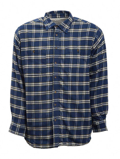 Ladies Fleece Lined Flannel Shirt - Navy &amp; Green Check