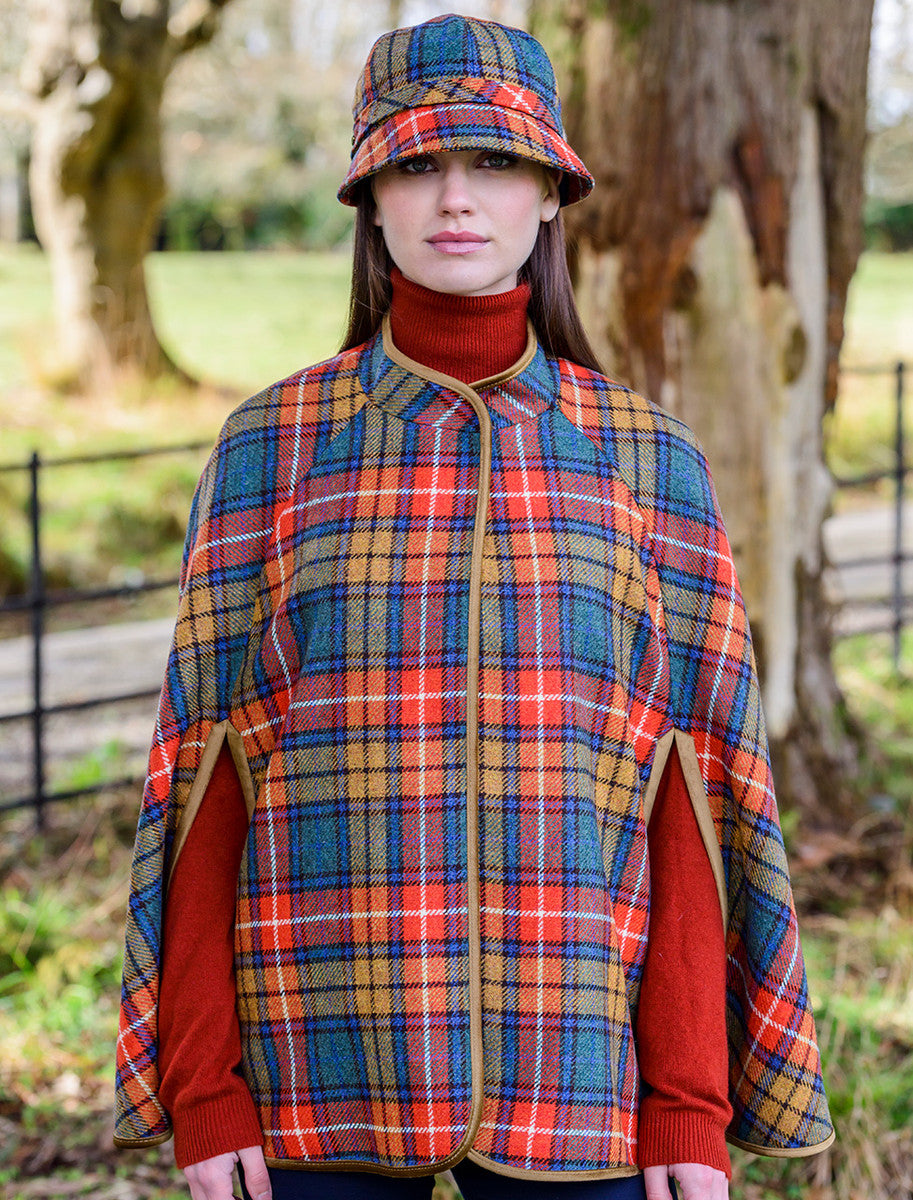 Ladies Tweed Flapper Cap - Summer Plaid 