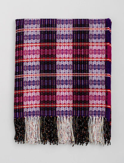 Fine Wool Diamond Weave Throw - Purple 