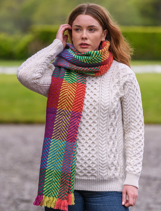 Wool Country Stole - Light Green 