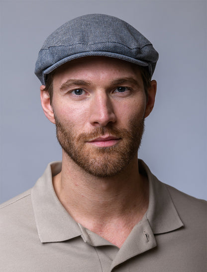 Irish Linen Flat Cap - Grey