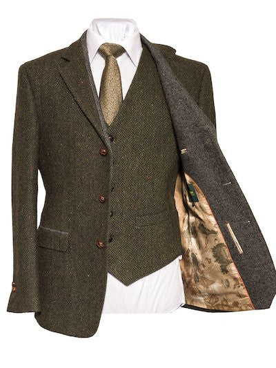 Casement Green Classic Fit Tweed Jacket 