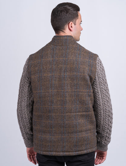 Shackleton Horse Brown Tweed Jacket With Cable Knit Sleeve