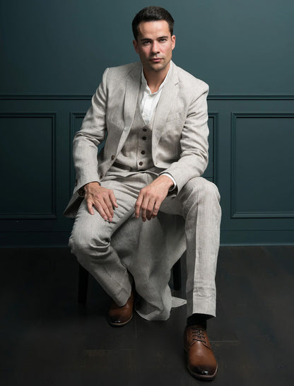 Irish Desert Grey Linen Jacket