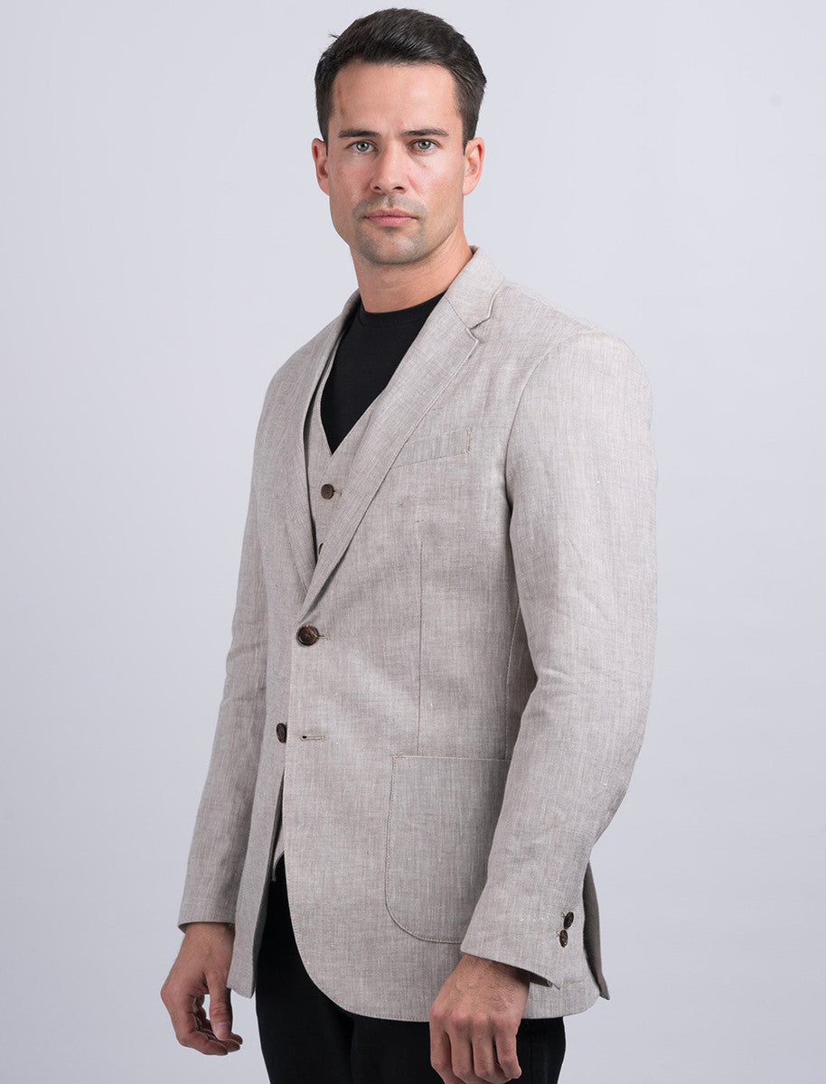 Irish Desert Grey Linen Jacket