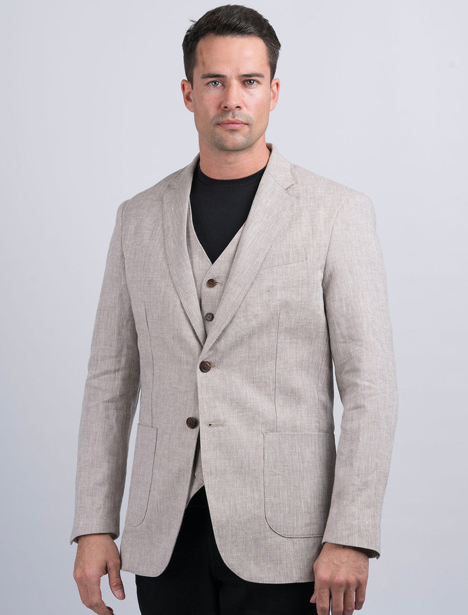 Irish Desert Grey Linen Jacket