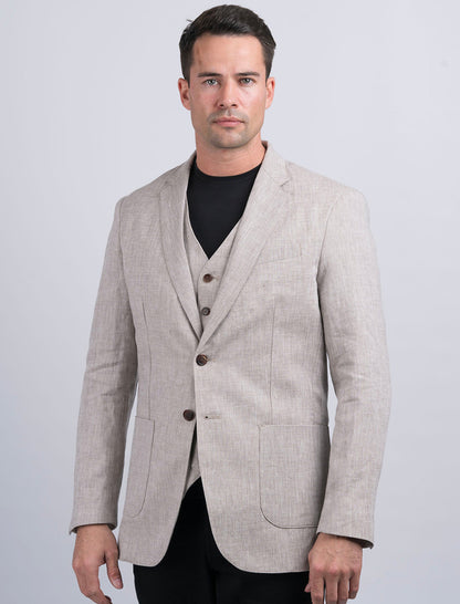 Irish Desert Grey Linen Jacket