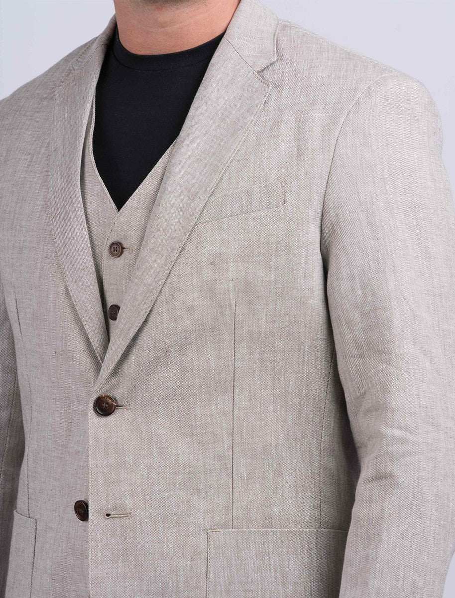 Irish Desert Grey Linen Jacket