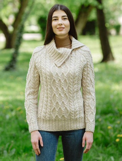Ladies Zipper Neck Sweater