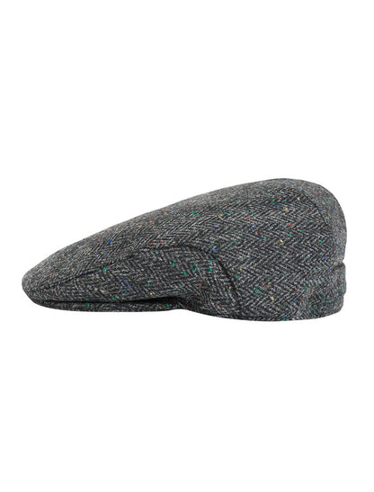 Donegal Tweed Flat Cap - Dark Grey 