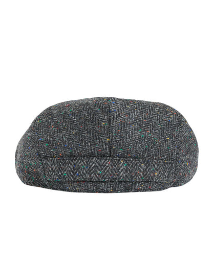 Donegal Tweed Flat Cap - Navy Fleck 