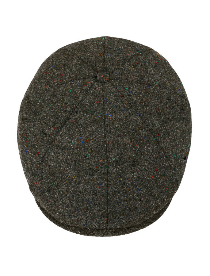 Donegal Tweed 8 Piece Panel Cap - Charcoal fleck 