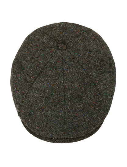 Donegal Tweed 8 Piece Panel Cap - Charcoal fleck 