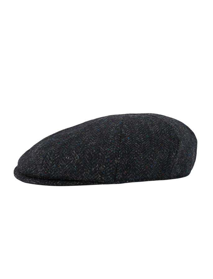 Donegal Tweed 8 Piece Panel Cap - Navy Fleck 