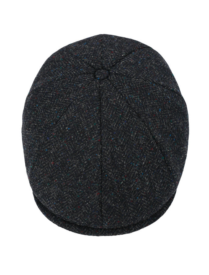 Donegal Tweed 8 Piece Panel Cap - Navy Fleck 
