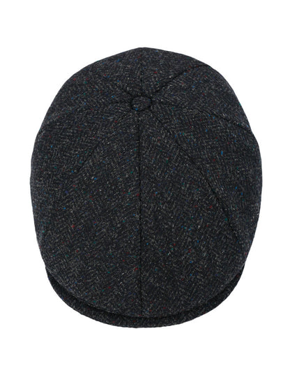 Donegal Tweed 8 Piece Panel Cap - Navy Fleck 